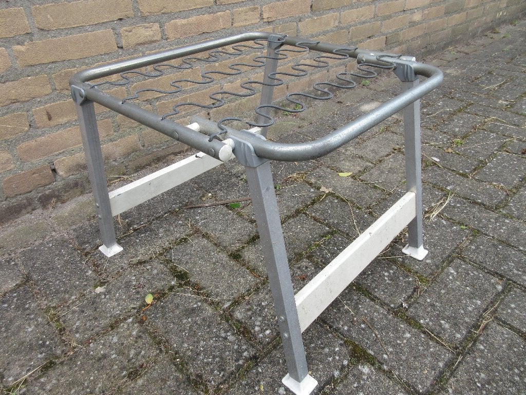 Vintage tuinstoel voetenbank met dik kussen, Ophalen of Verzenden, Gebruikt, Campingstoel