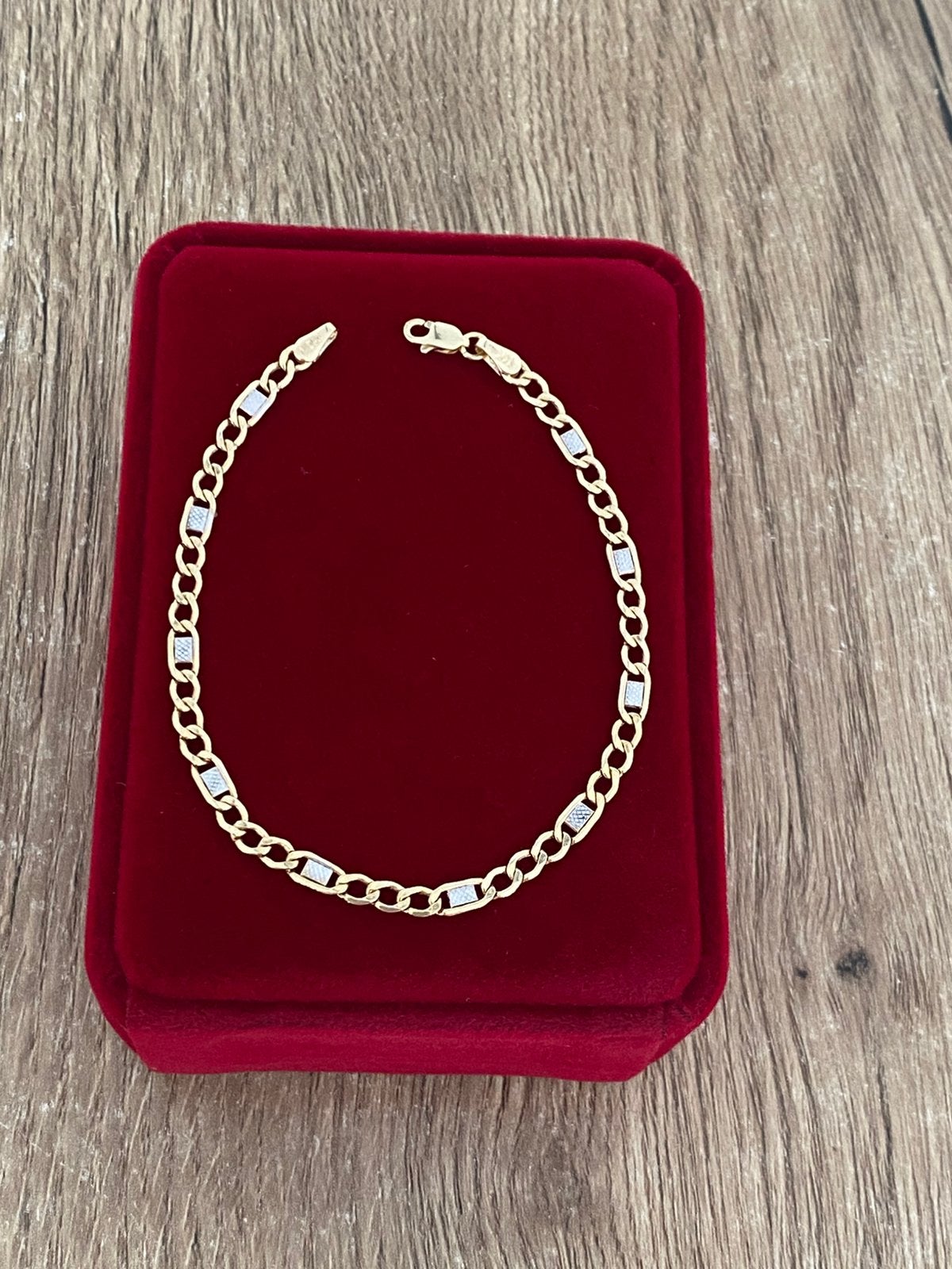14 karaat(585) gouden armband, wit en geel goud, Sieraden, Tassen en Uiterlijk, Armbanden, Ophalen of Verzenden, Nieuw, Goud, Goud