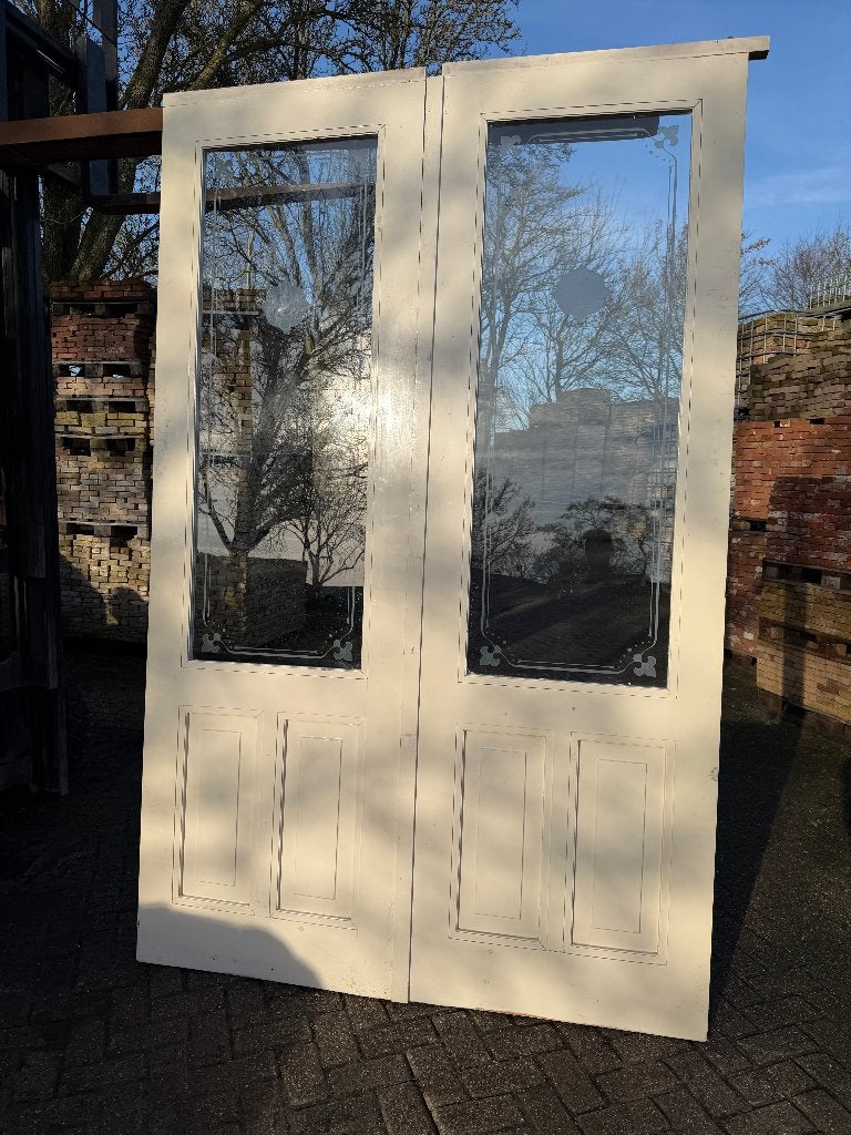 Set schuif / en-suite deuren met geëtst glas 269x170cm., Ophalen