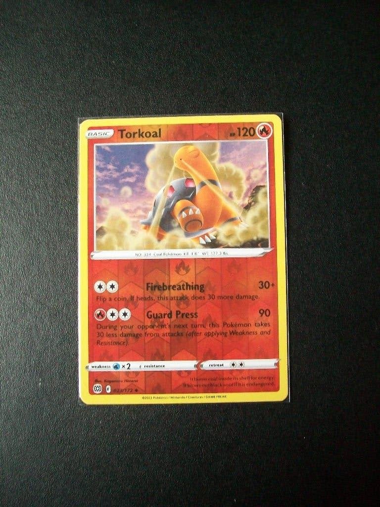 4801:  nieuwe pokemonkaart holofoil TORKOAL HP 120 (023/172), Verzenden, Nieuw, Losse kaart, Foil