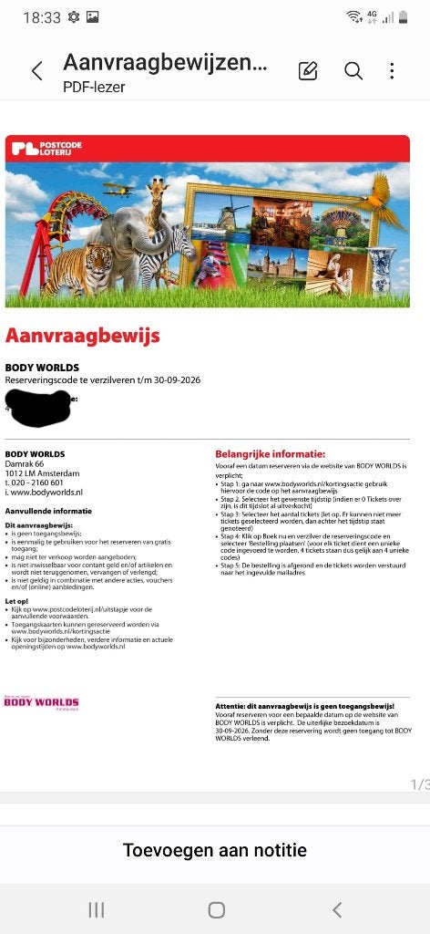 Tickets  2x Body Worlds Amsterdam €22,-, Tickets en Kaartjes, Twee personen