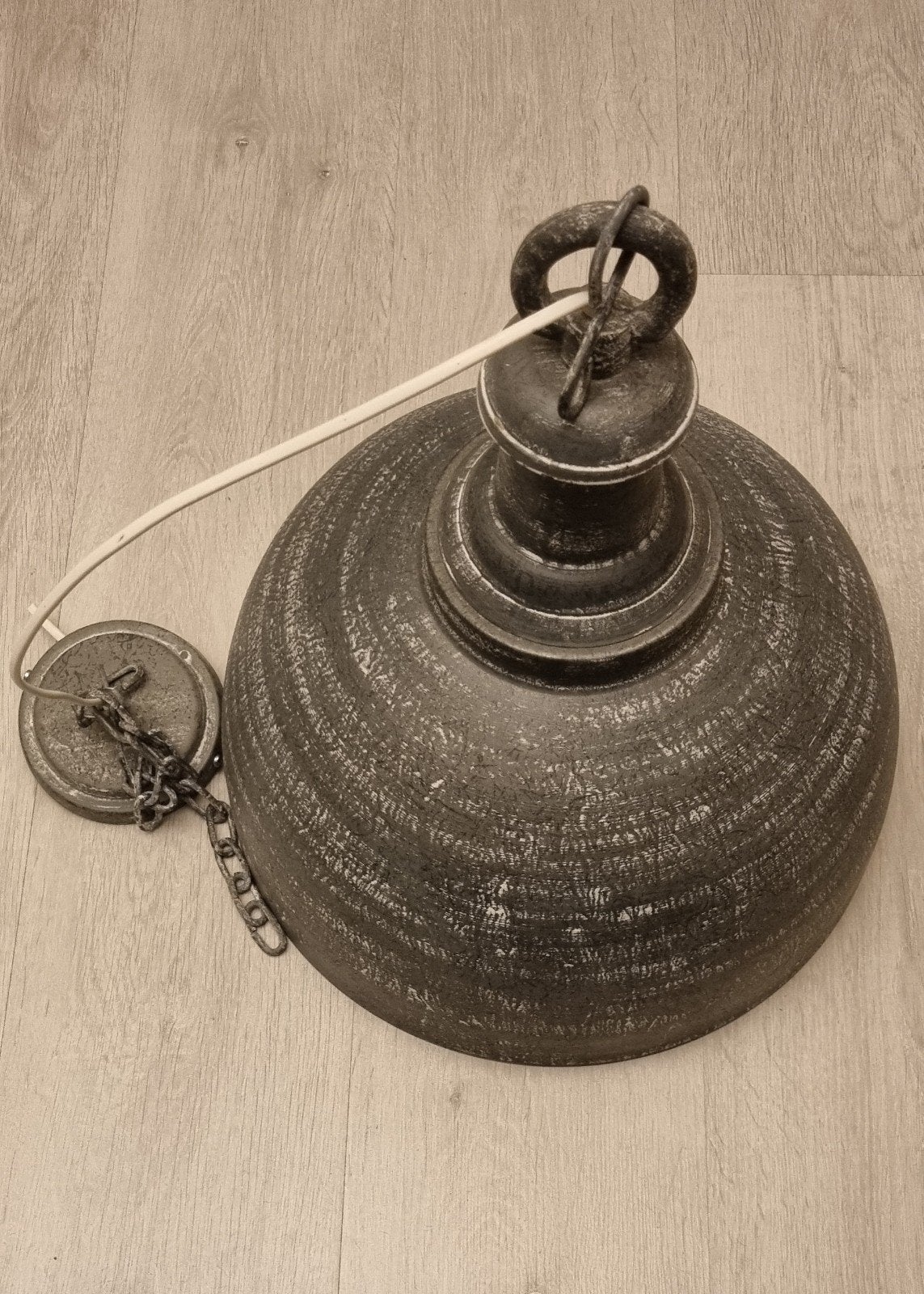 Betonlook industriële hanglamp, Ophalen, Zo goed als nieuw