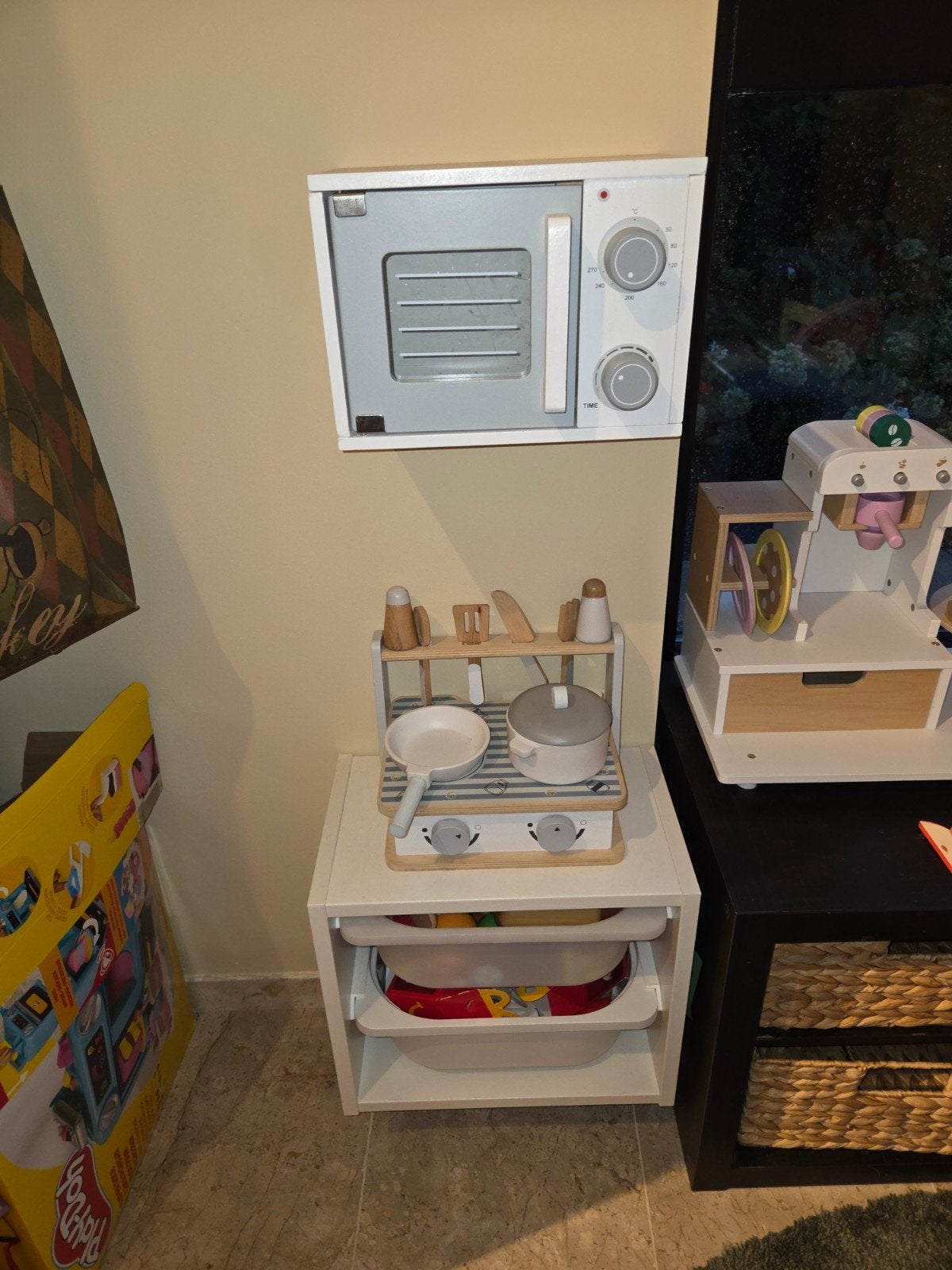 speelgoed keuken set met magnetron en accesoires, Ophalen, Zo goed als nieuw, Knutselen, Met licht