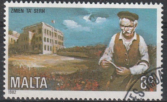 3294. Malta 659 gest. Jaar van de Ouderen, Verzenden, Malta, Gestempeld