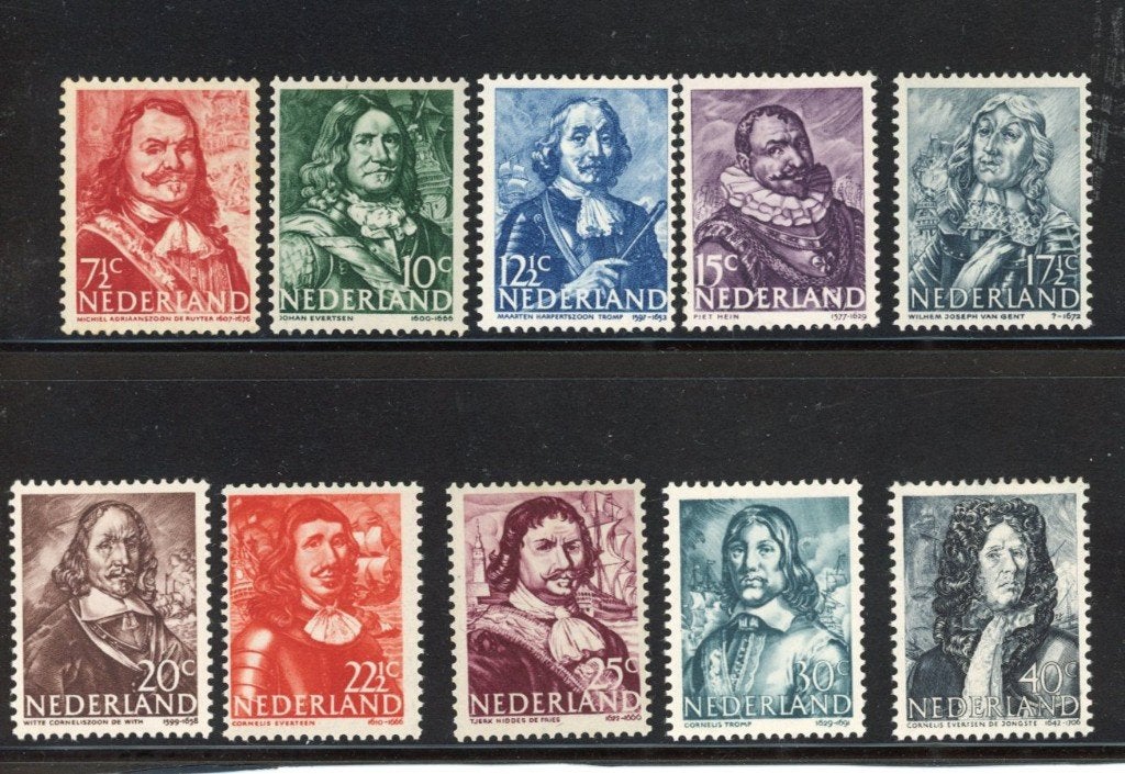Zeehelden, NVPH 412-421, ongebruikt, Postzegels en Munten, Postzegels | Nederland, Ophalen of Verzenden, Na 1940, Postfris