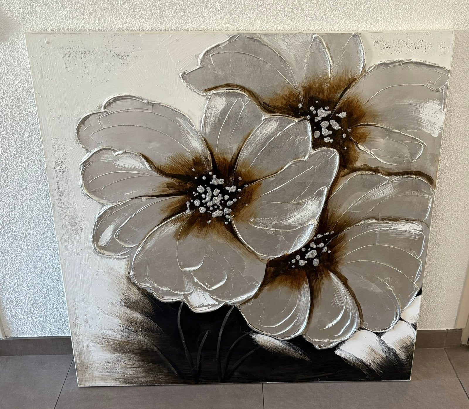 Schilderij bloemen, Ophalen