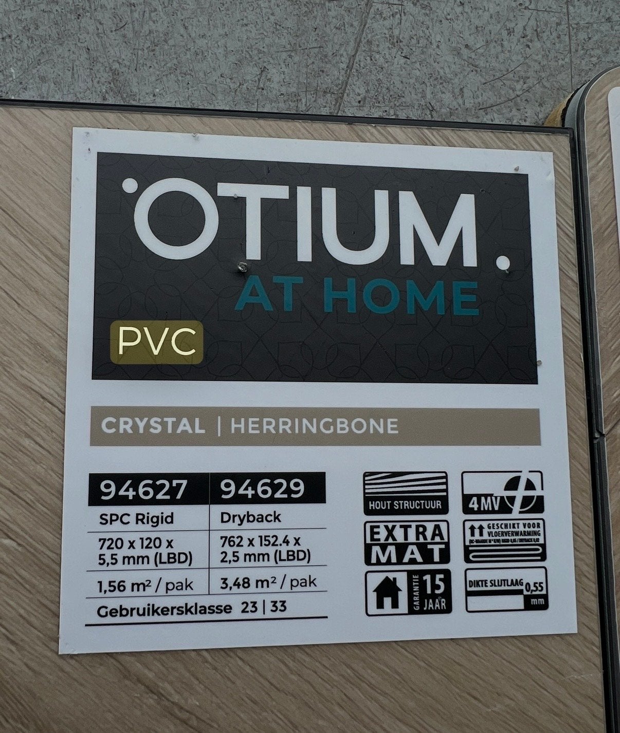 nieuwe PVC vloer visgraat klik - Otium Crystal Herringbone, Ophalen, Kunststof, 50 tot 150 cm, Overige typen