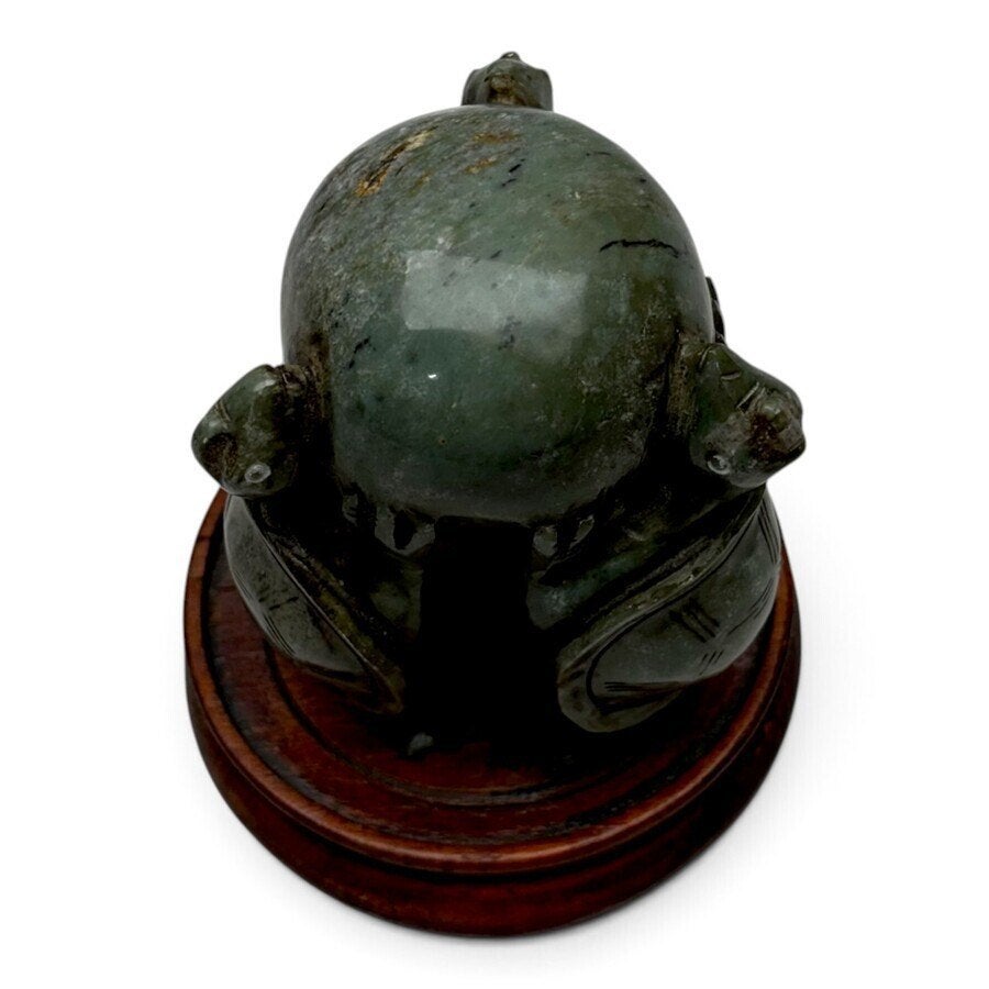 Chinees uit groene mineraal (Jade?) gestoken hoedenstandaard, Antiek en Kunst, Ophalen of Verzenden