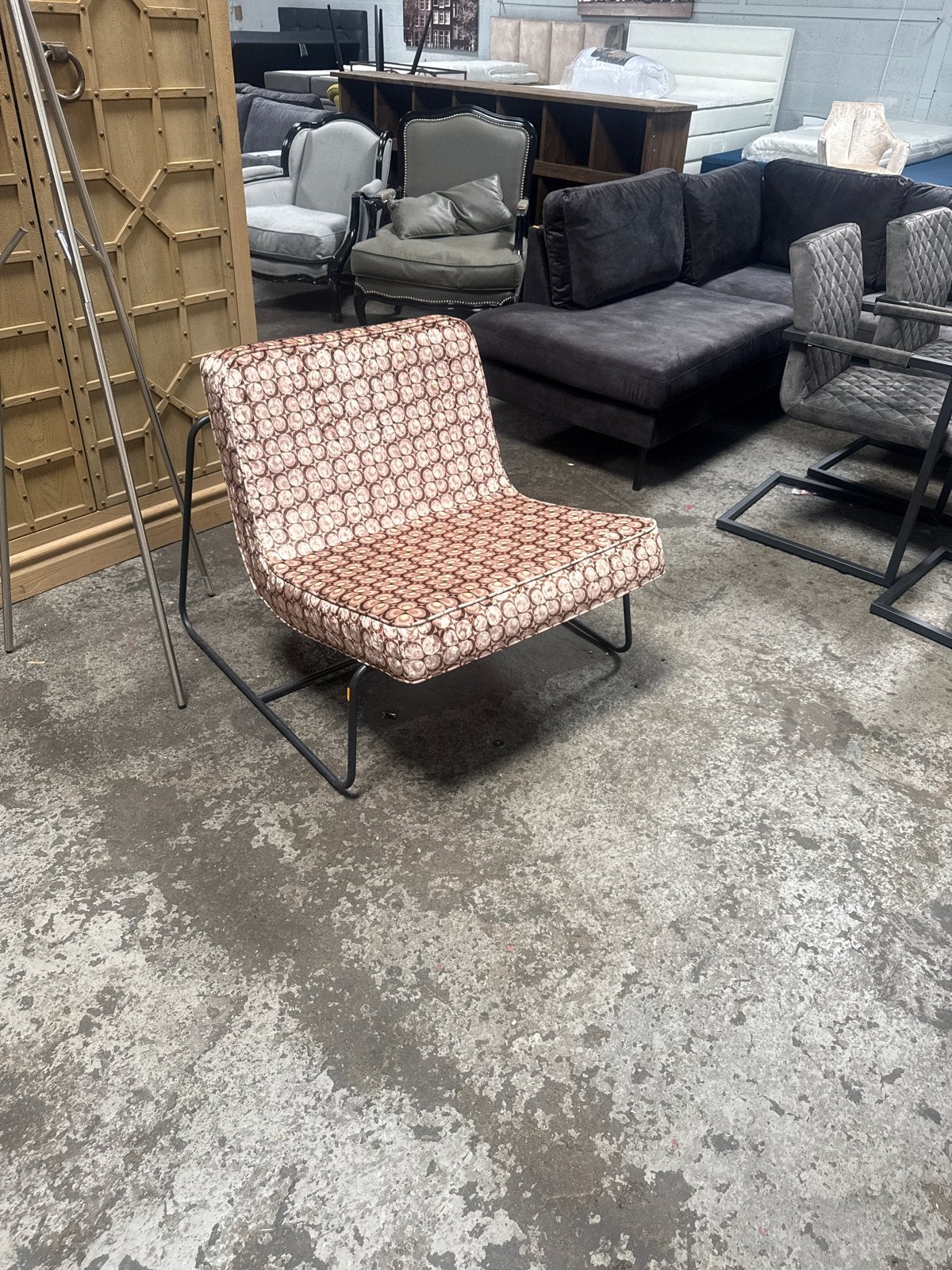 Vintage fauteuil met uniek patroon (NL Fabriek t’ Anker), Ophalen of Verzenden, Zo goed als nieuw, Nvt, Stof