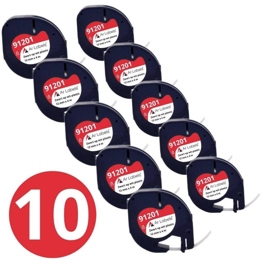 Ar Labels Dymo Compatible Letratag Navulling 91201- 10 stuks, Qwerty, Dymo, Nieuw, Ophalen of Verzenden