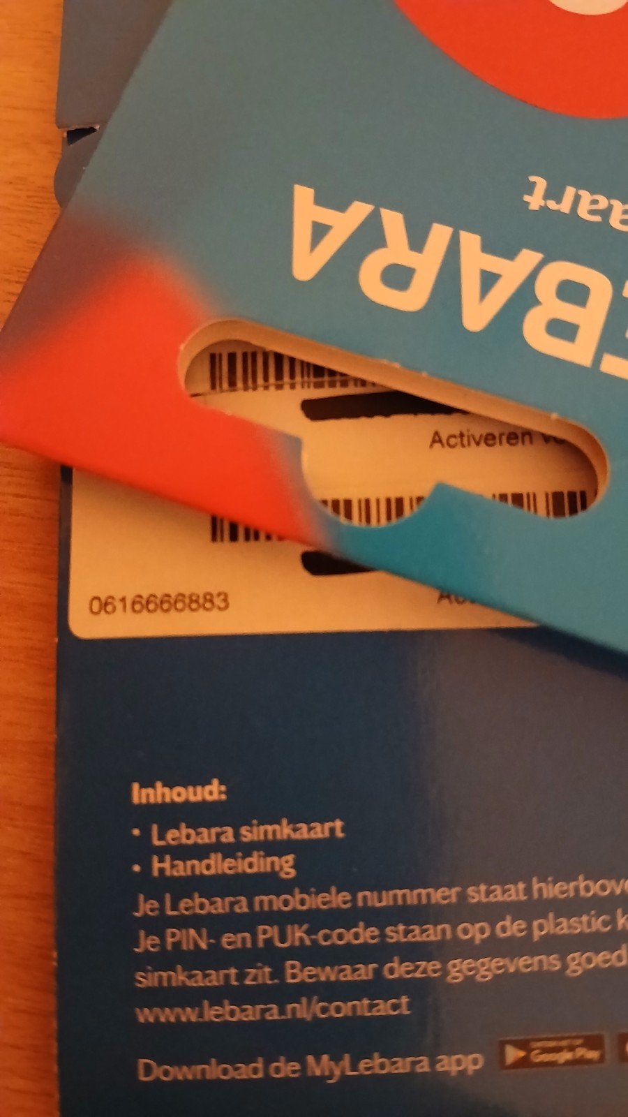 MOOI NUMMER LEBARA PREPAID 0616666883, Telecommunicatie, Prepaidkaarten en Simkaarten, Nieuw, Simkaart, KPN, Ophalen of Verzenden