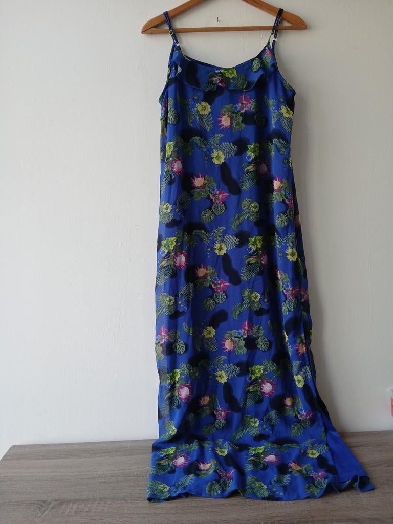 Dames jurk Zeeman maat L - Blauw met bloemenprint, Blauw, Zeeman, Maat 42/44 (L), Ophalen of Verzenden