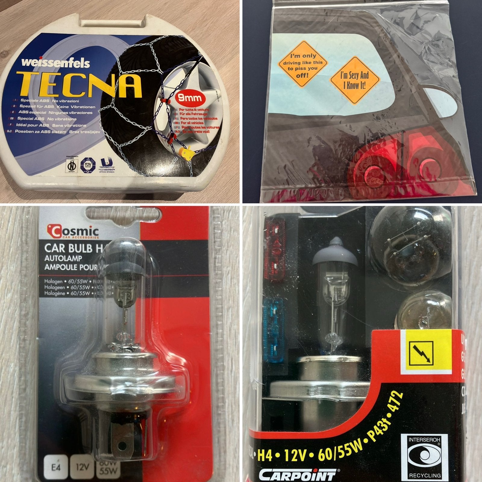 autopakket sneeuwketting + lampen + sticker, Ophalen of Verzenden, Zo goed als nieuw