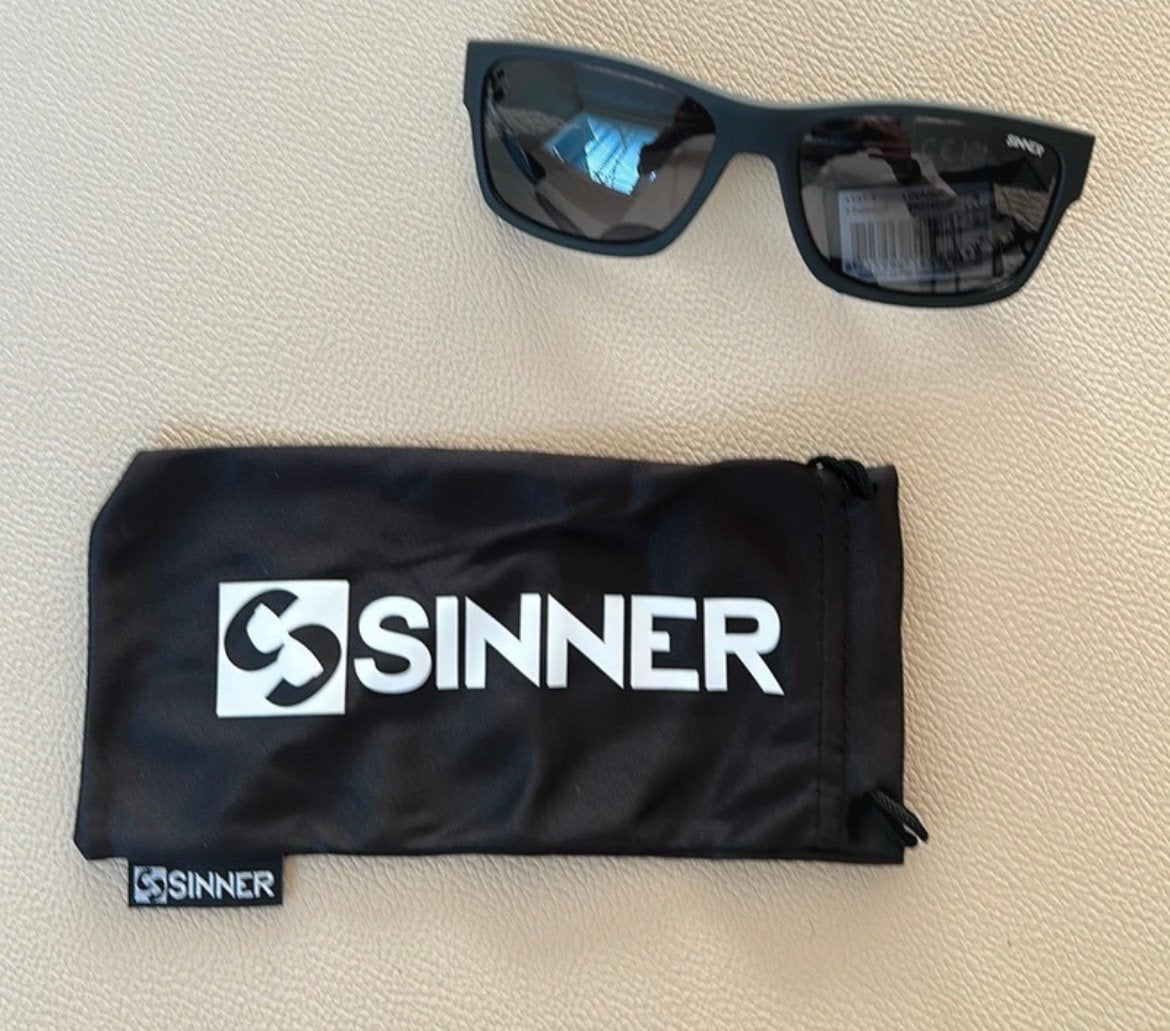 Sinner zwarte zonnebril, Overige merken, Zonnebril, Zwart, Nieuw