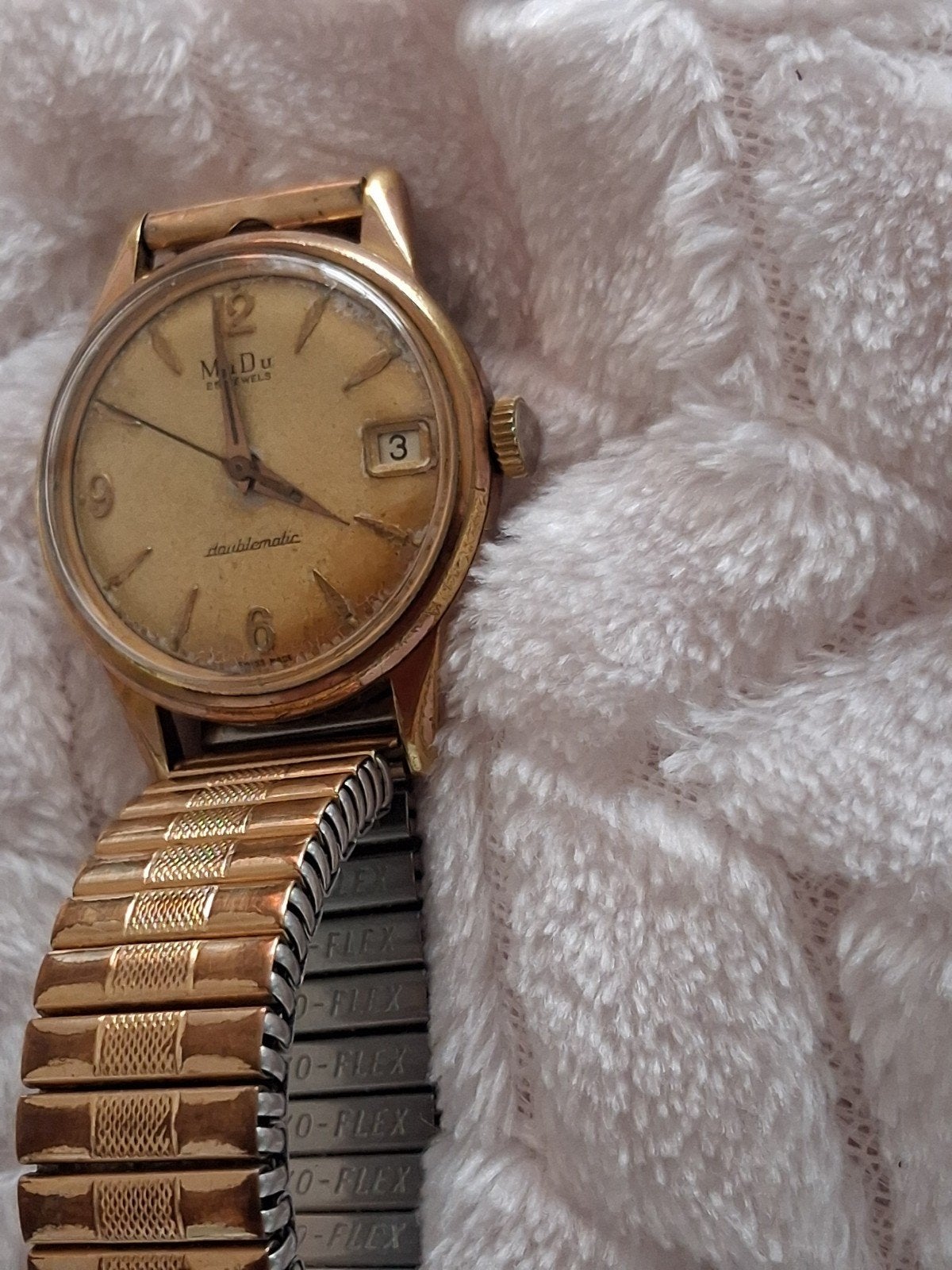 MuDu Zwitsers Automatisch antiek heren horloge, Overige merken, Staal, Verguld, 1960 of later