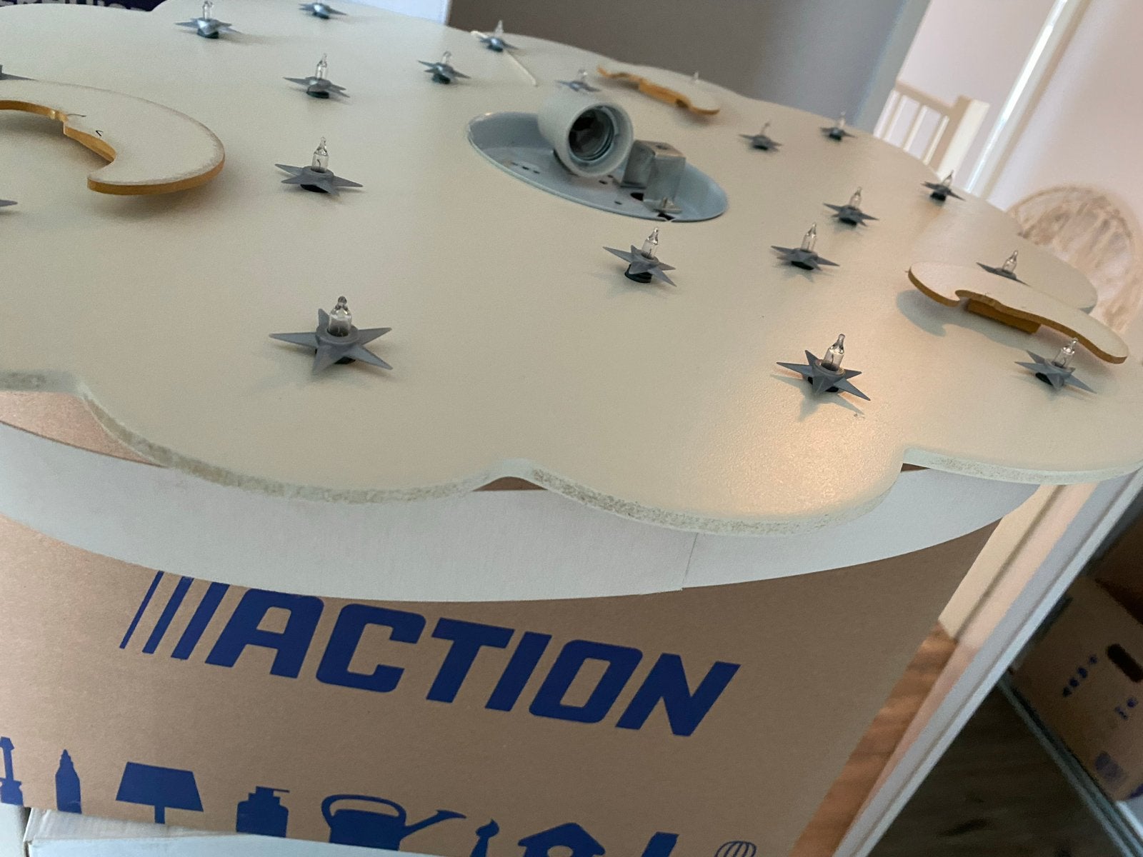 Leuke kinderlamp wolk met sterren en manen, Ophalen, Wit, Overige merken, Gebruikt