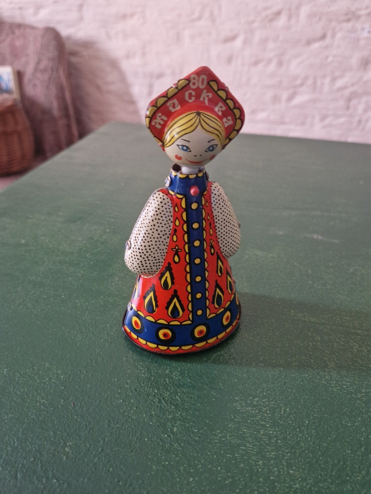 Vintage Russische Matroesjka Blikken Pop Speelgoed, Verzamelen, Poppen, Ophalen of Verzenden, Gebruikt, Pop
