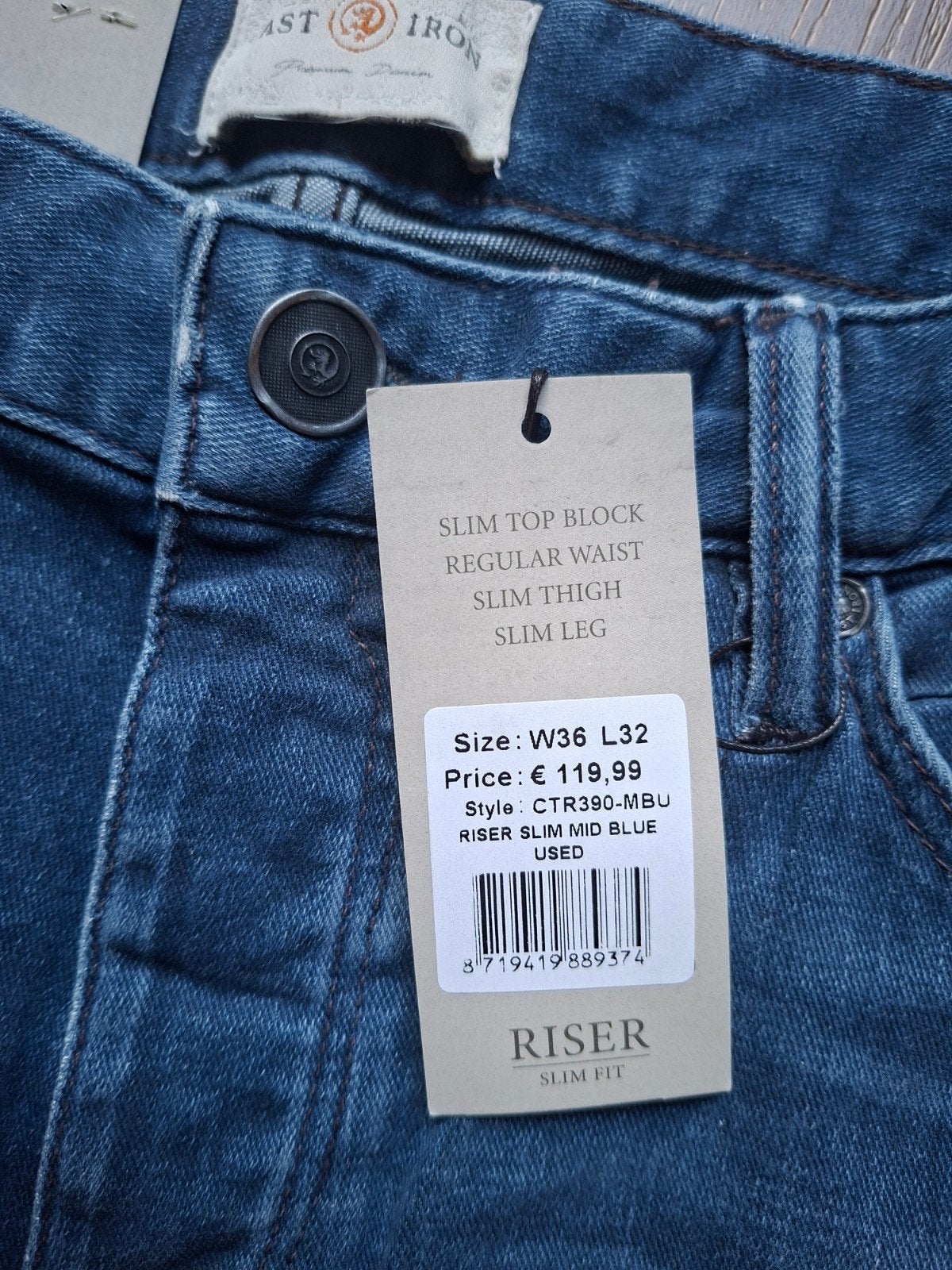 Cast Iron Riser slimfit jeans W36 L32, W36 - W38 (confectie 52/54), Blauw, Nieuw, Ophalen of Verzenden