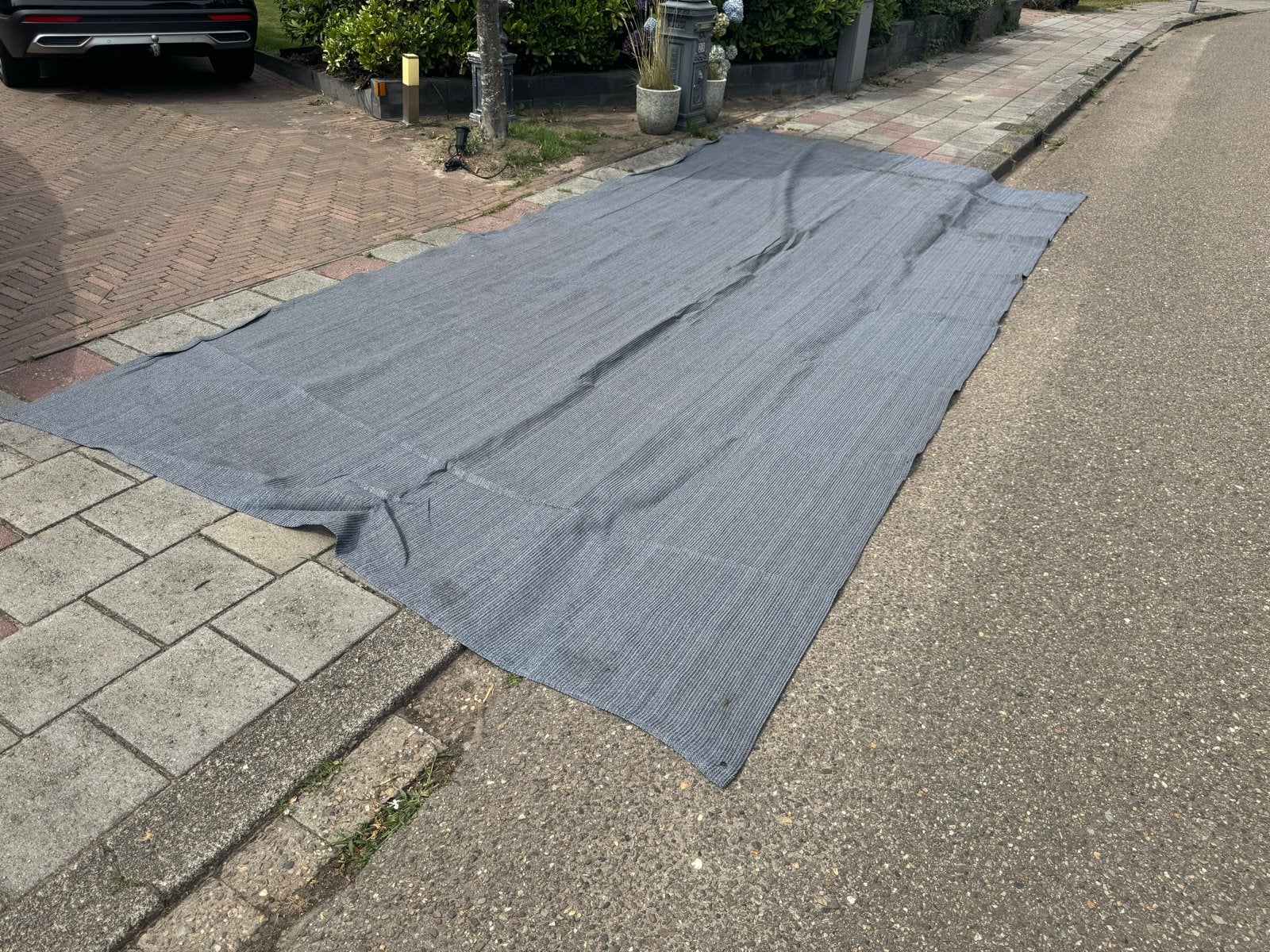 Tenttapijt voortent/luifel 550x250cm blauw, extra stevig, Ophalen, Gebruikt