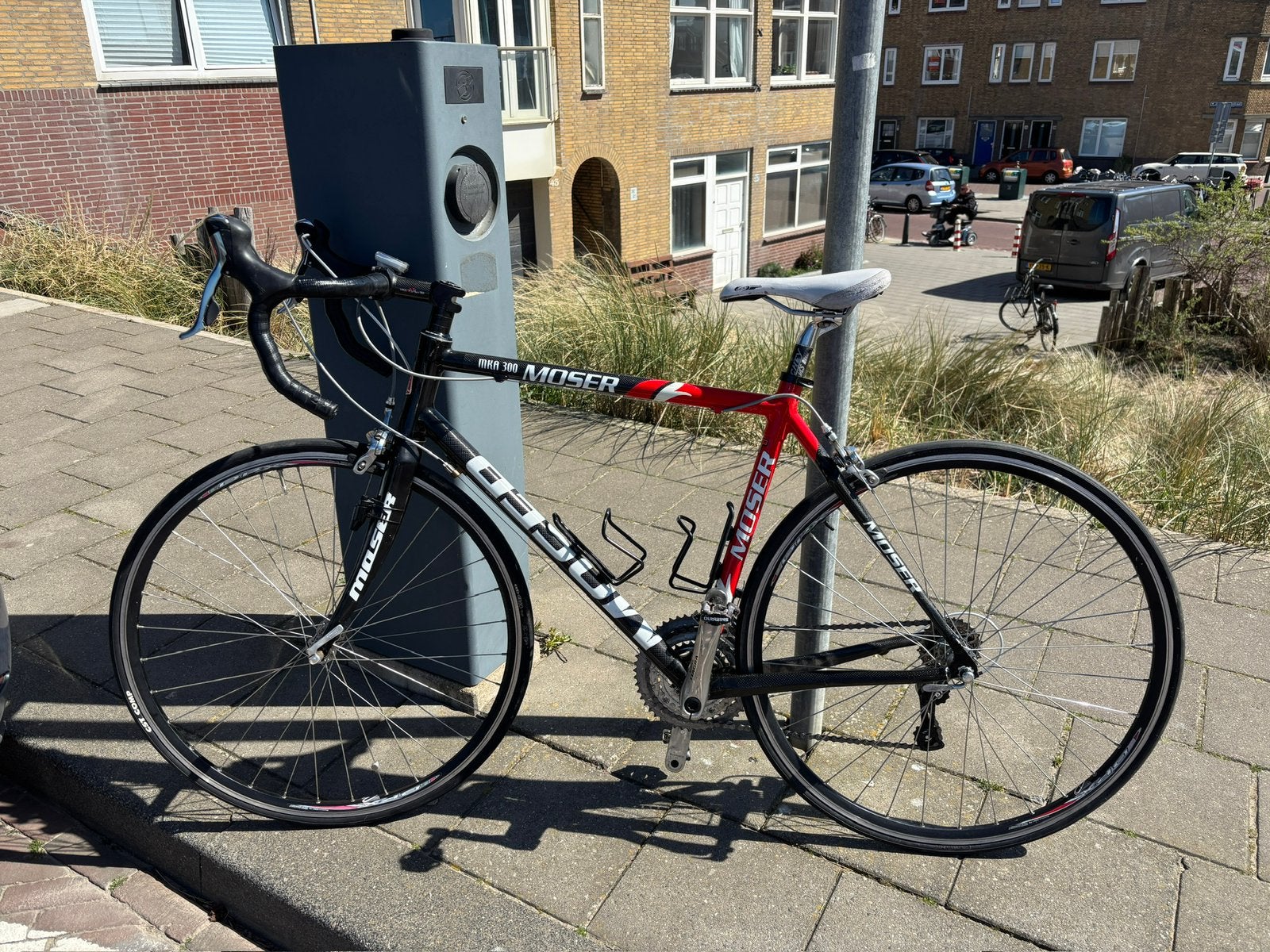 Italiaanse racefiets Moser met Shimano versnelling+pedalen, 28 inch, 10 tot 15 versnellingen, Aluminium, Zo goed als nieuw
