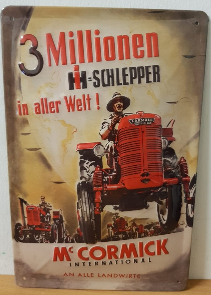 MC Cormicke3 milionen tractor relief reclamebord van metaal, Reclamebord, Info@deconoord.nl, Deco Noord, Nieuw