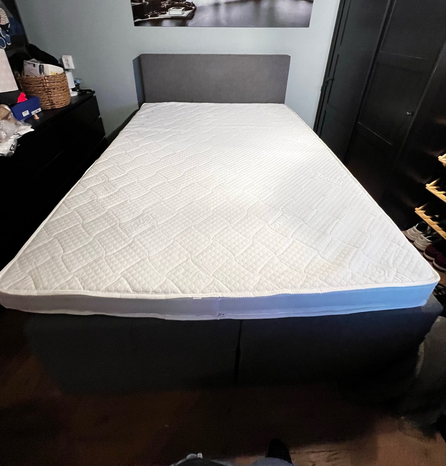 IKEA Bed 140x210 grijs met opbergruimte, Ophalen, 210 cm, Tweepersoons, 140 cm