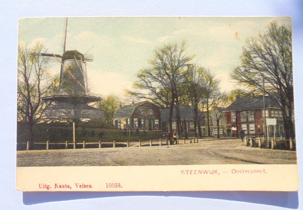 STEENWIJK, Oosterpoort, De wal met Koren molen van Jan Knol, Ophalen of Verzenden, Voor 1920, Gelopen, Overijssel