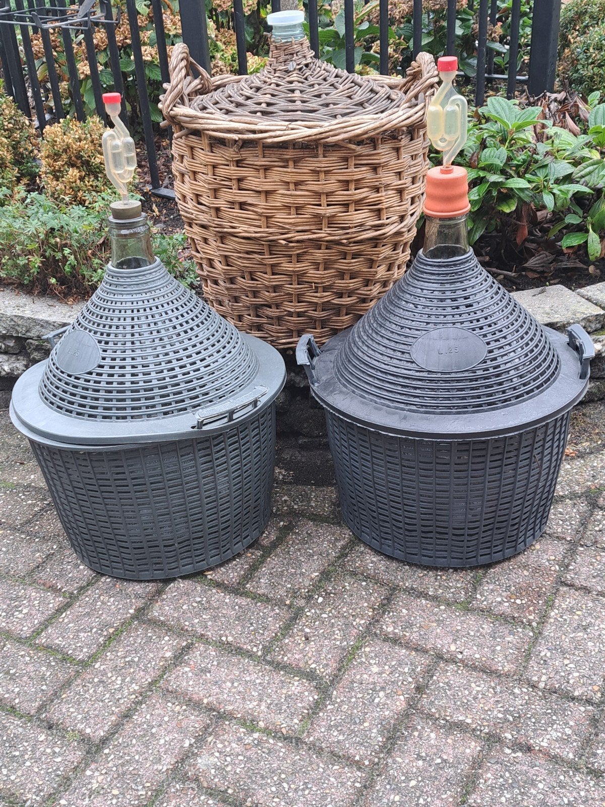 3 Wijnflessen 25 Liter - Ideaal voor Wijnmaken, Ophalen of Verzenden