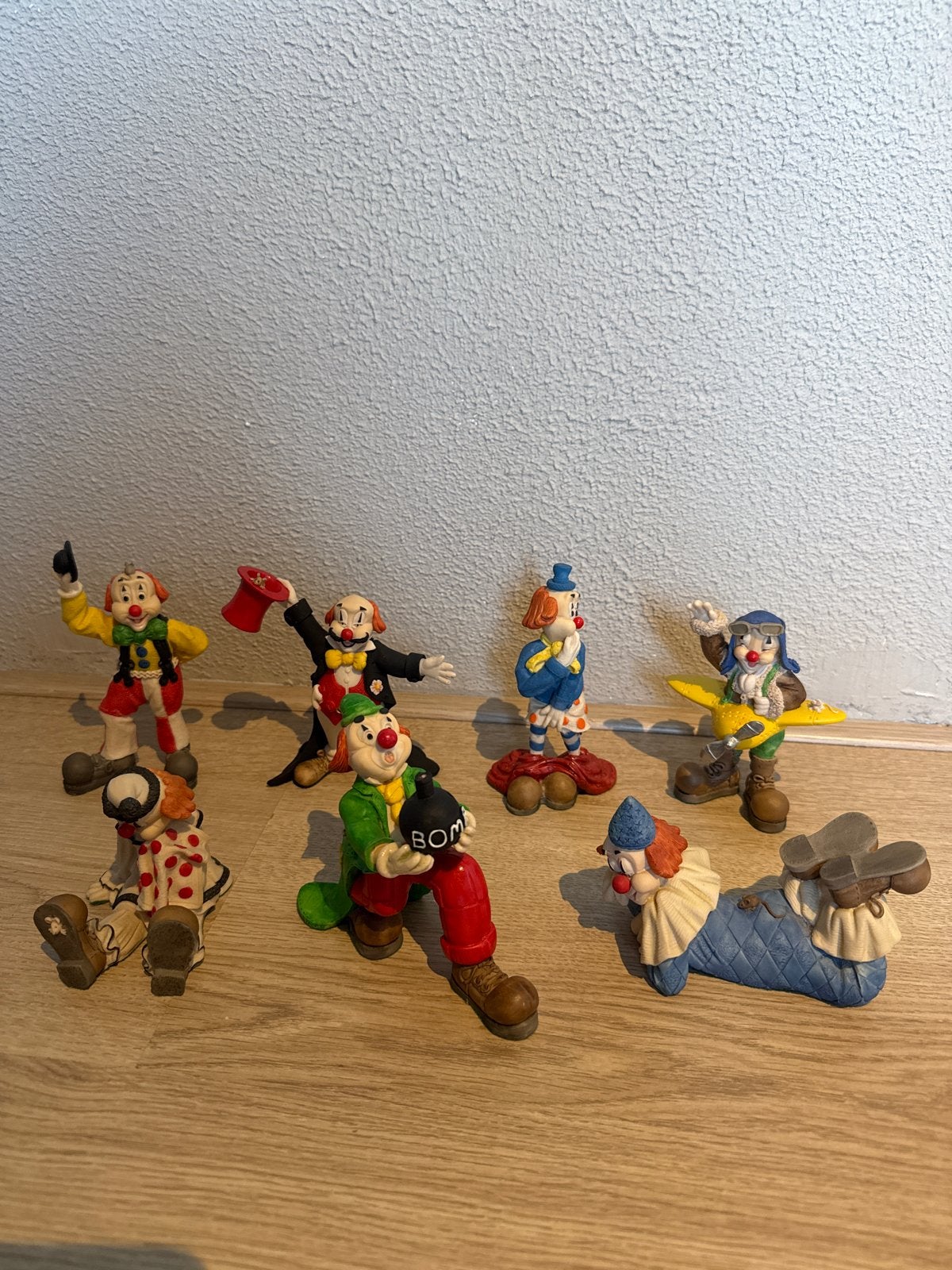 Verzameling van 7 vintage clown beeldjes (Rushoffski), Ophalen, Gebruikt