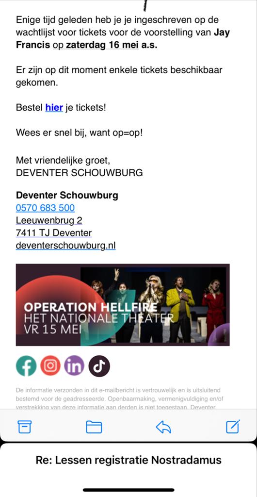 ALERT: laatste 2 tickets Jay Francis voorstelling, Eén persoon, Mei