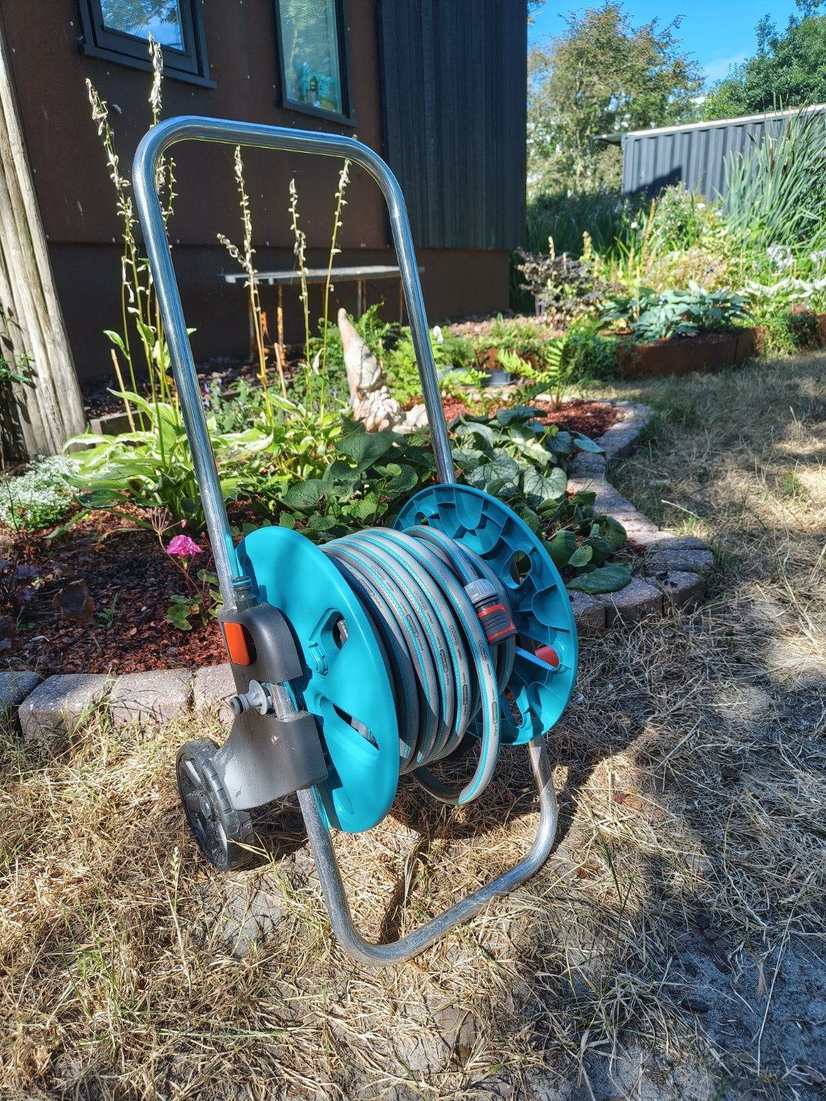 Gardena Tuinslanghaspel met 20 meter slang, Tuin en Terras, Ophalen, Gebruikt, Tuinslanghaspel