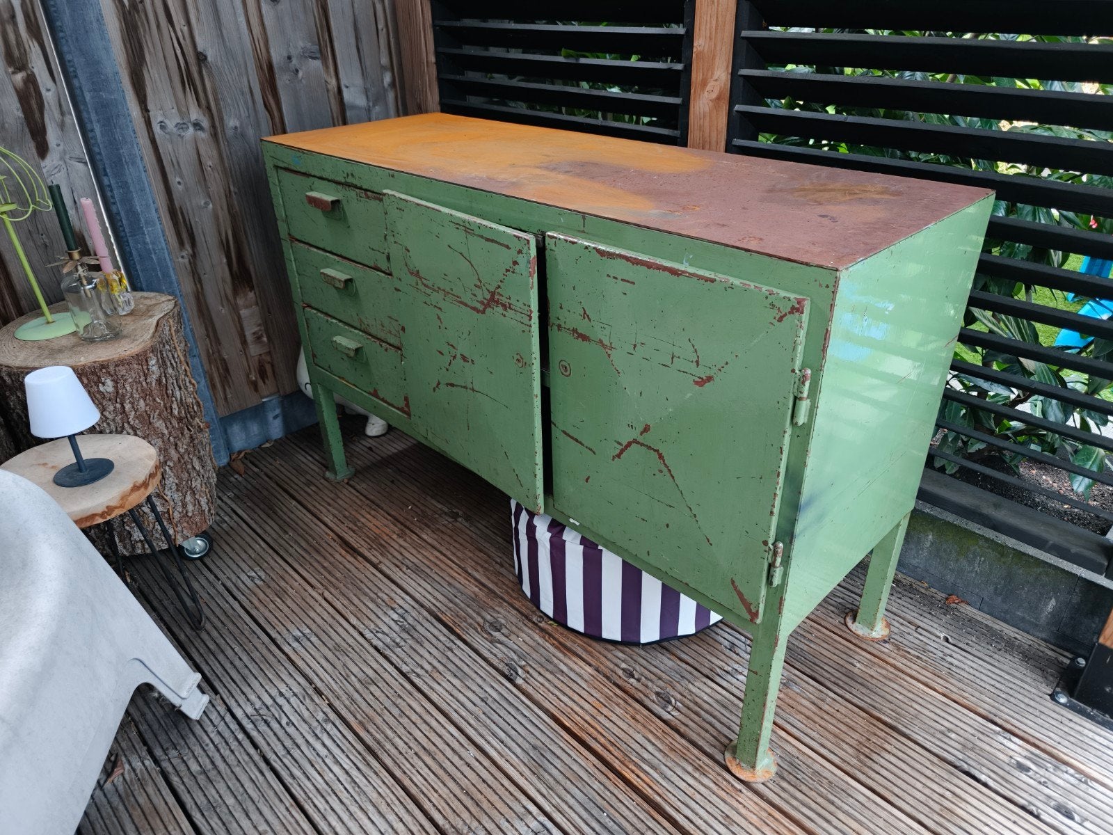 vintage industriële metalen kast/dressoir/werkbank, Ophalen