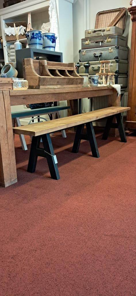 Decoratieve houten bank - 200 cm, Ophalen