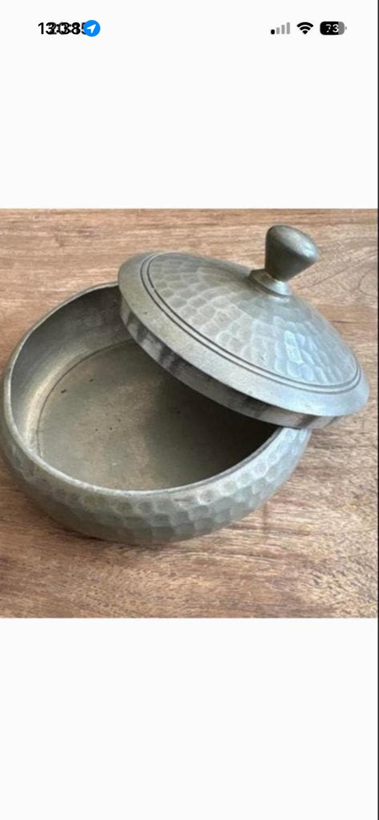 Antieke tinnen doos met deksel - Banka Tinwerk KPL, Antiek en Kunst, Ophalen of Verzenden