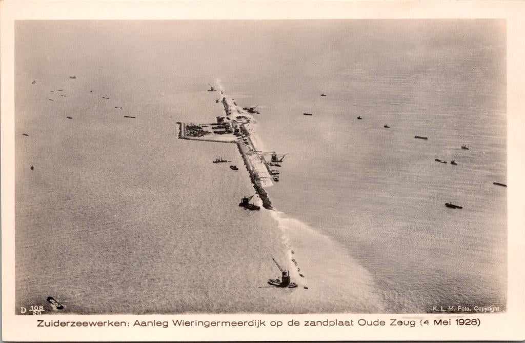 Zuiderzeewerken Wieringermeerdijk zandplaat Oude Zeug 1928, Verzenden, 1920 tot 1940, Ongelopen, Noord-Holland
