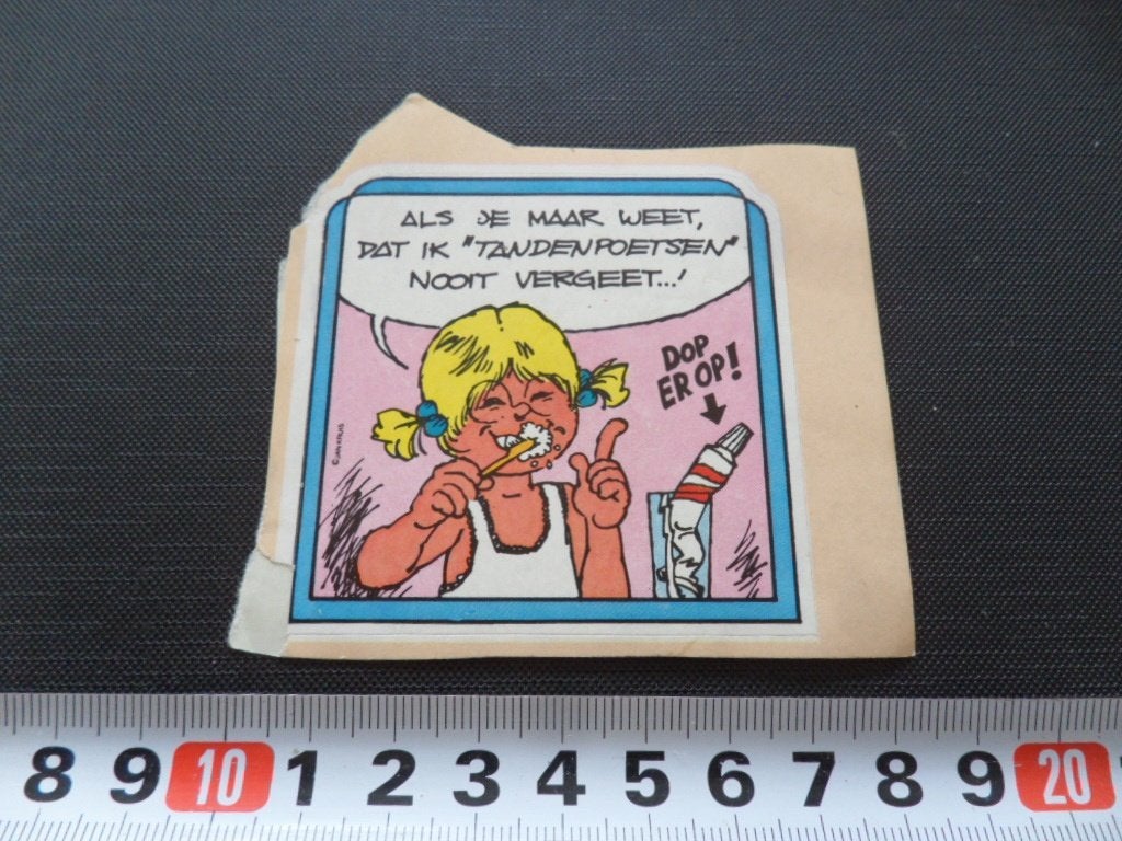sticker strip jan jans en de kinderen catootje tanden poetse, Ophalen, Zo goed als nieuw