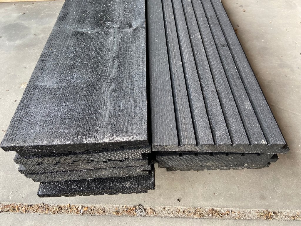 Zweeds rabat vuren excellent Zwart 1,4/2,8x19,5x360- J&W 181, Ophalen, Nieuw, 250 cm of meer, Planken