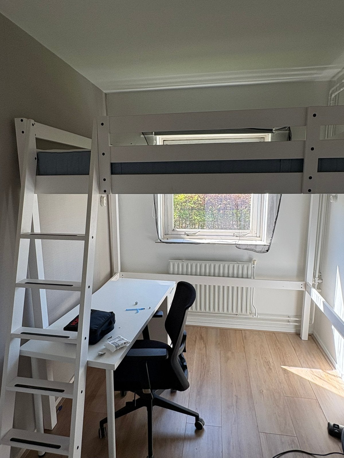 Ikea Stora kleur wit 2 persoons hoogslaper met matras, Huis en Inrichting, Slaapkamer | Stapelbedden en Hoogslapers, Ophalen, Gebruikt
