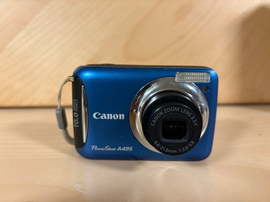 Canon PowerShot A495 Blauw - Vintage Y2K Digicam Set, Gebruikt, Canon, 10 megapixels, Ophalen of Verzenden