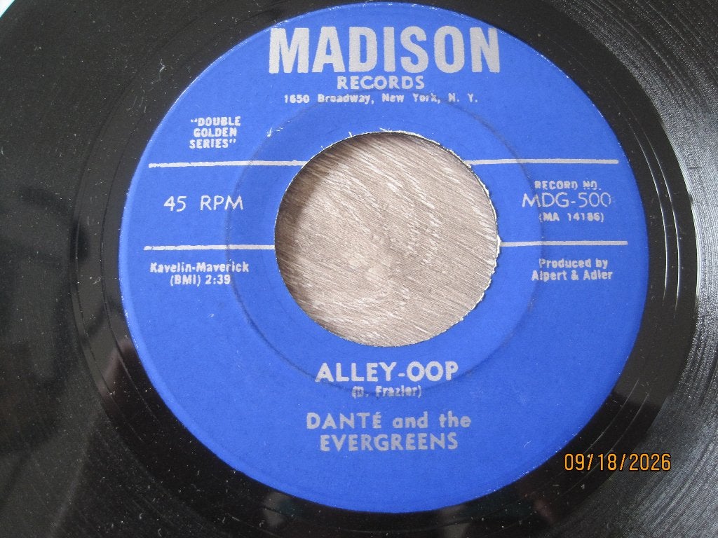 Dante and The Evergreens   -   Alley-Oop, 7 inch, Ophalen of Verzenden, Zo goed als nieuw, Overige typen