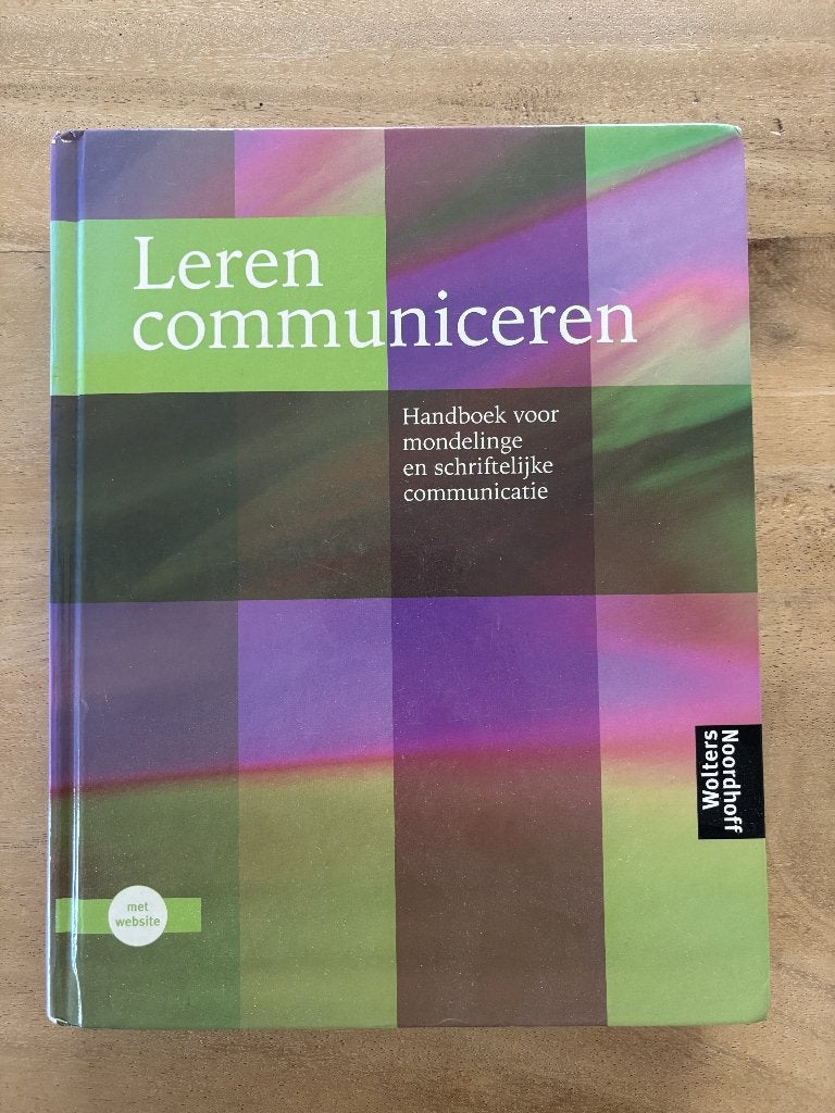Leren Communiceren - studieboek, Boeken, Ophalen of Verzenden, Alpha, Zo goed als nieuw, HBO