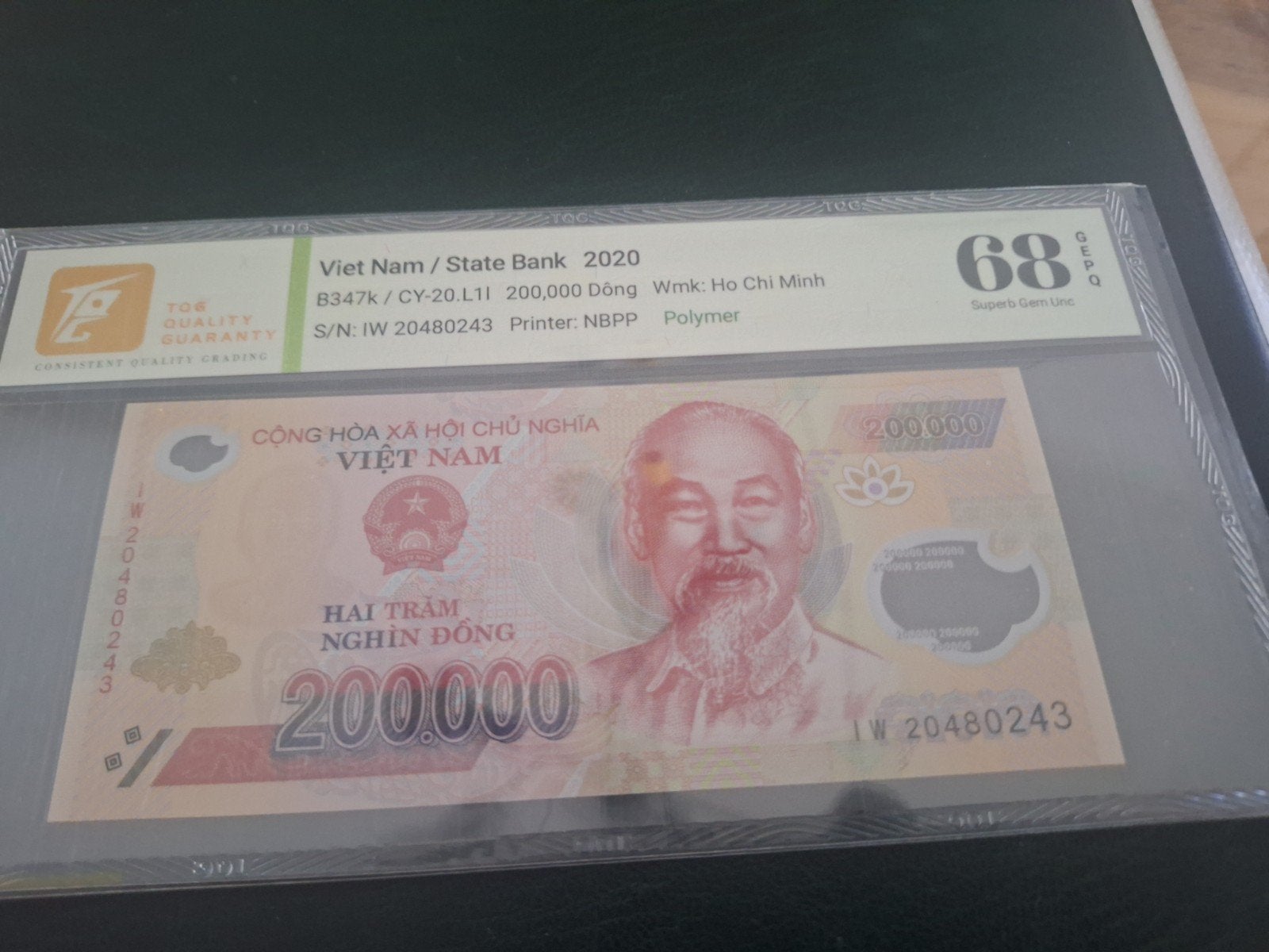 Vietnam 200.000 Dong 2020 TQG 68 Superb Gem Unc, Ophalen of Verzenden