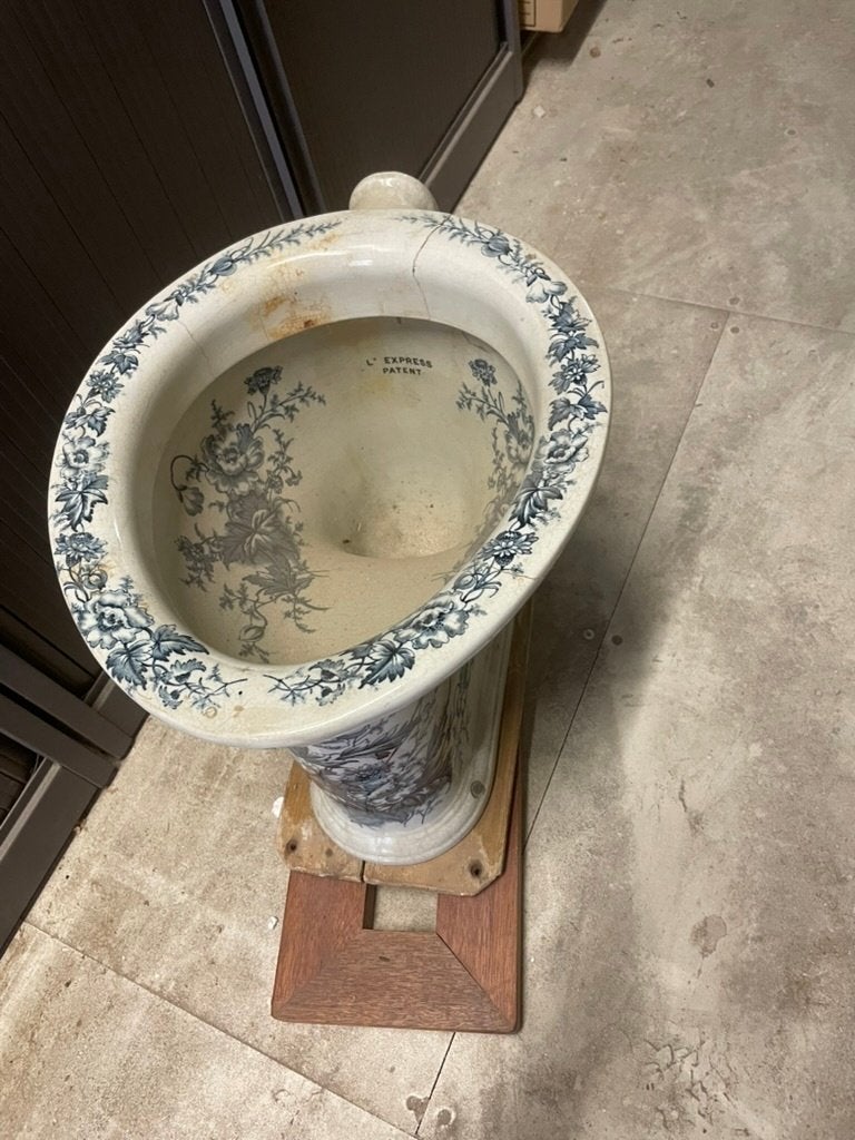 2 antieke gedecoreerde wc potten, Ophalen, Gebruikt, Toilet