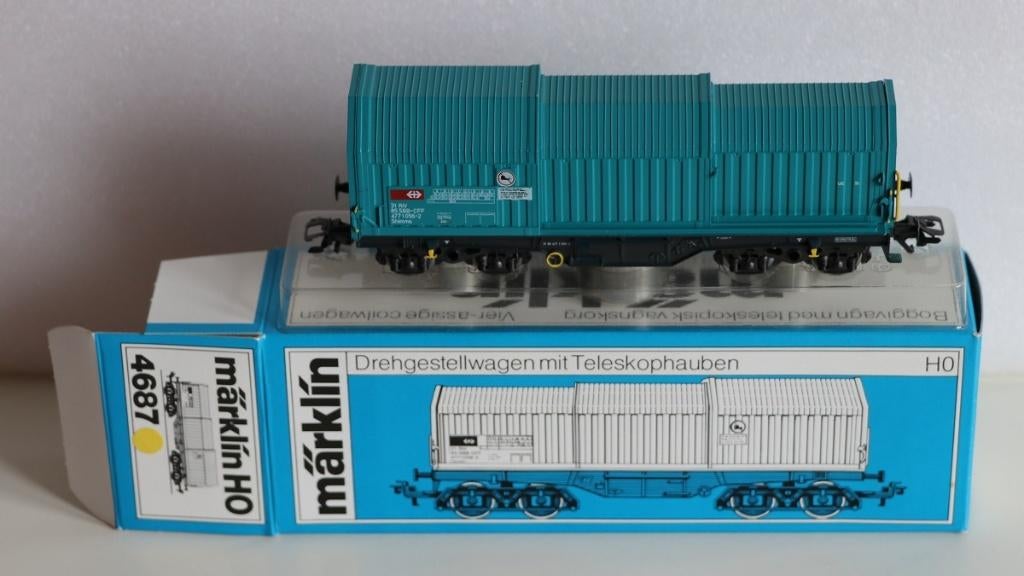 Märklin 4687 wagen met staalrollen coilwagen SBB Zwitserland, Wisselstroom, Overige typen, Ophalen of Verzenden, Zo goed als nieuw