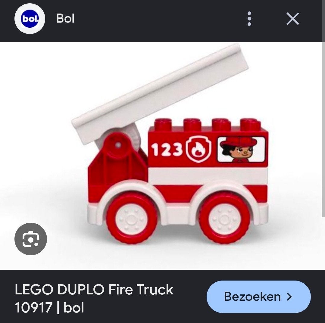 Duplo Brandweerauto 10917 - Goede staat, rookvrij, Ophalen, Zo goed als nieuw, Duplo
