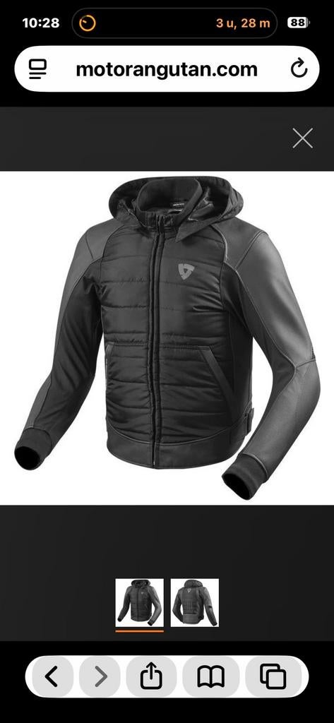 Revit jacket Blake zwart maat 54, Motoren, Ophalen of Verzenden, Nieuw zonder kaartje, Heren, Jas | leer