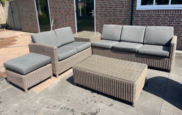 4 Seasons loungebank, Ophalen, Zo goed als nieuw, Wicker, Hocker