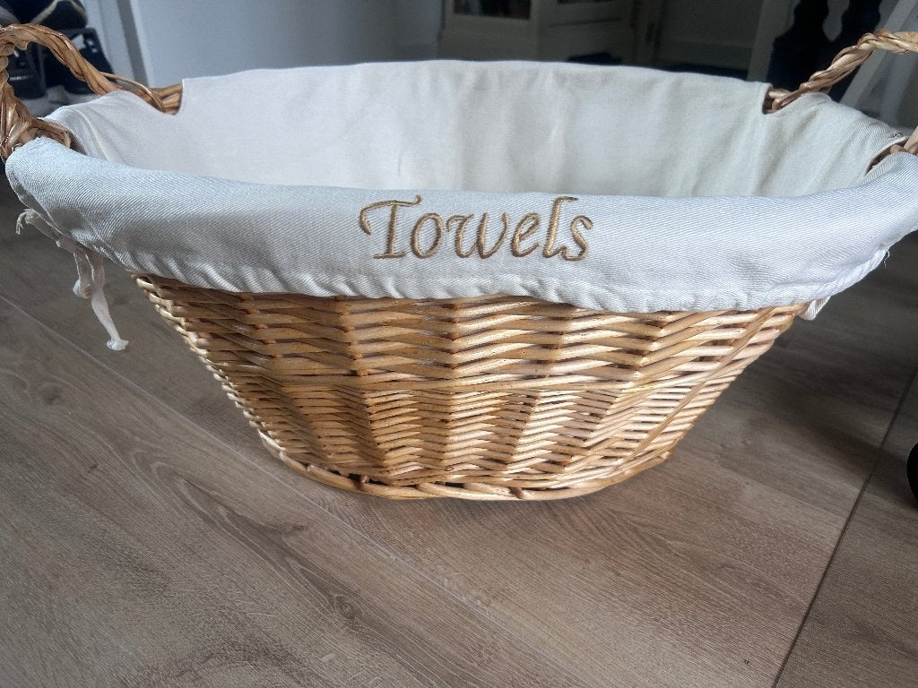 rieten wasmand, Ophalen, Zo goed als nieuw, Rond, Riet