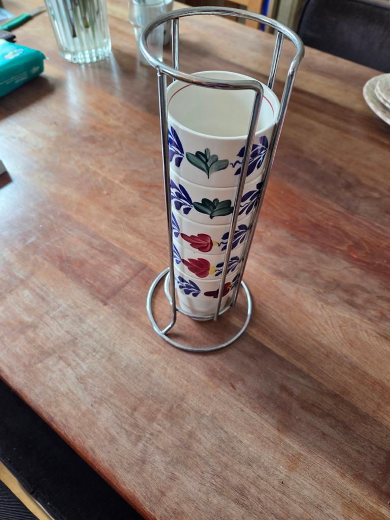 Boerenbond bekers 5stuks, Ophalen, Zo goed als nieuw, Kop(pen) en/of Schotel(s), Aardewerk