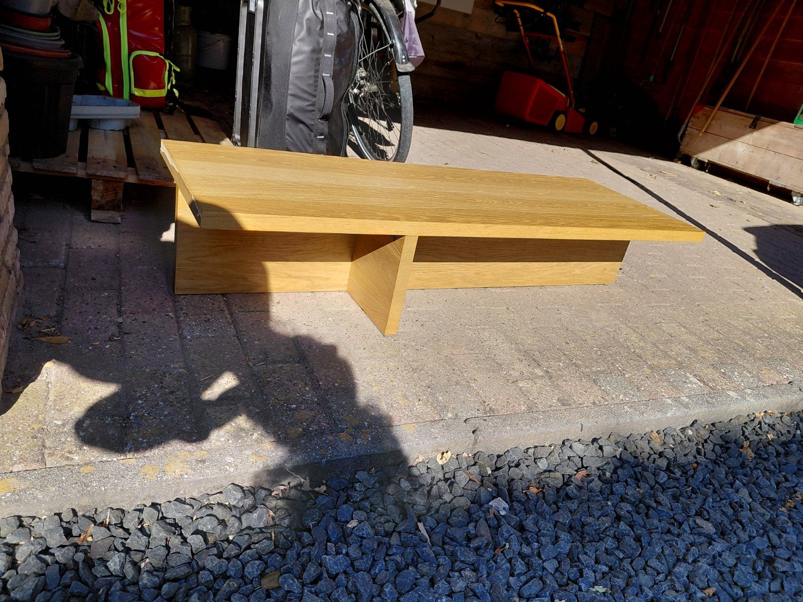 gratis! VT wonen salon tafel eiken fineer, Ophalen, Japandi, Minder dan 50 cm, Gebruikt